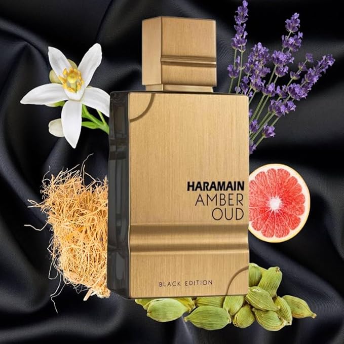 Al Haramain Amber Oud Black Edition Eau de Perfume Spray for Unisex, 2.0 Ounce