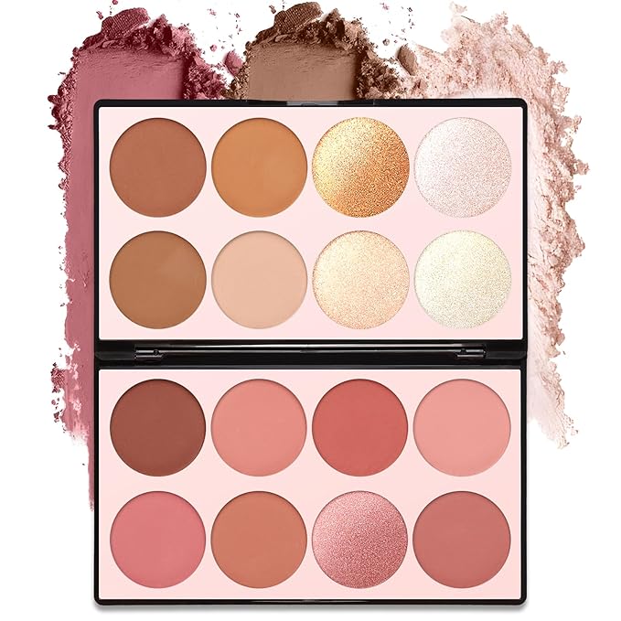 16 Colors Contour Palette Make up - Blush Highlighters Bronzer Powder All in one Makeup Palettes Contour Kit - Face Cosmetics Gifts for Women Beauty for Festivals (SET1)