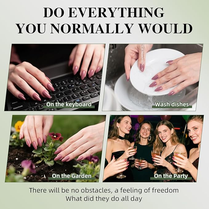 Red French Tip Press On Nails Twinkle Short Almond Glitter Red French Tip Nails with a Glossy Finish, Press On Nails Reusable Stick On Nails in 16 Sizes, 32pcs False Nail Kit for Women & Girls