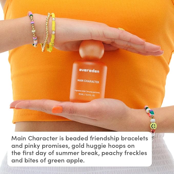 Evereden Fragrance Hair and Body Mist - Main Character: Clean and Vegan Collectible Hair and Body Spray for Teen Girls - Amplify Your Self Expression with Iconic Scents in Aesthetic Bottles