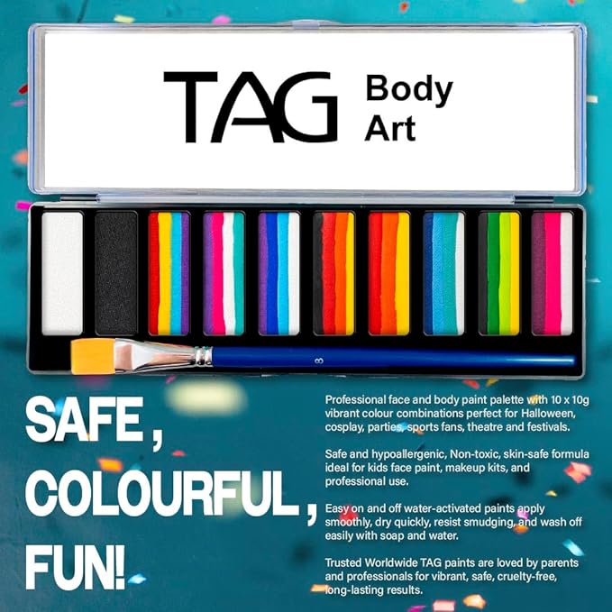 1 Stroke Palette 10 x 10g Face and Body Paint