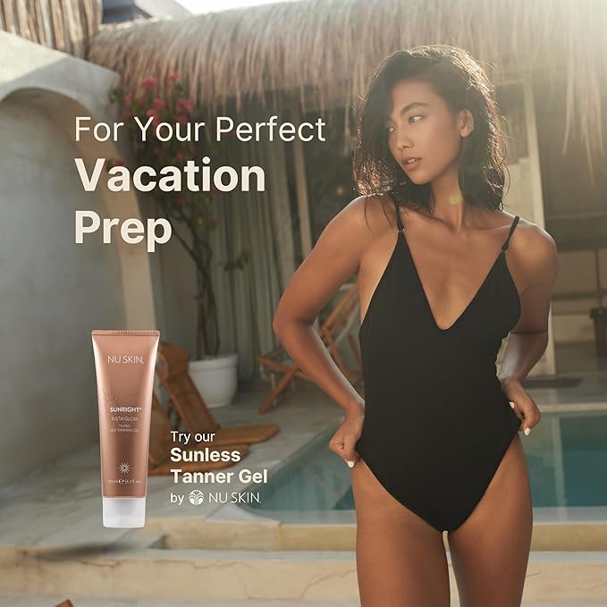Nu Skin Sunright Insta Glow Self Tanner Gel | Natural Summer Tan for Face & Body | Beauty & Skin Care | Vitamin E & Avocado Oil | Natural Body Bronzer with DHA & Amino Acids | 4.2 oz | 1 Pack