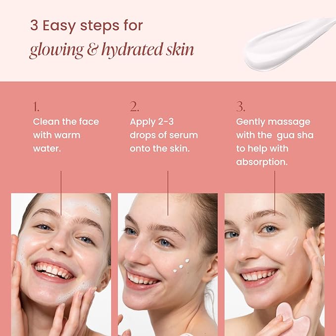 PLANTIFIQUE Massage Ritual Set: Premium Certified Jade Gua Sha + Jojoba Oil & AHA Serum Skin Care Set, Birthday Gifts for Women, Teens, Mom, Brides