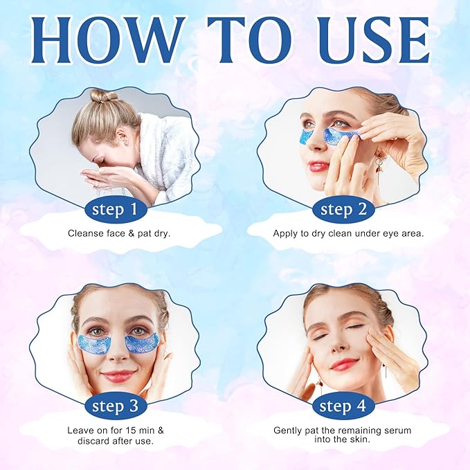 [ 28 Pairs ] Under Eye Patches, Eye Gel Mask for Puffy Eyes and Dark Circles with Natural Marine Collagen Reduce Wrinkles Anti-Aging Face Eye Skin Care Mask for Face,Puffiness, Eye Bags and Wrinkles
