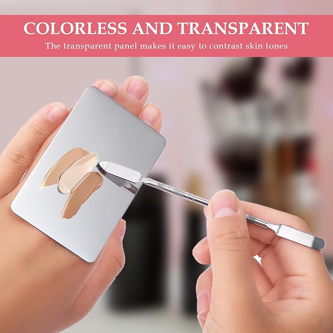 Makeup Mixing Palette with Handle Stainless Steel Makeup