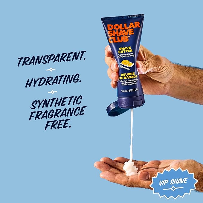 Dollar Shave Club | The VIP Shave Set | 4 Extra Close Refill Cartridges, 1 Heavy Metal Handle, 1 Shave Butter 3 ounce, 1 Razor Cover, Razors for Men