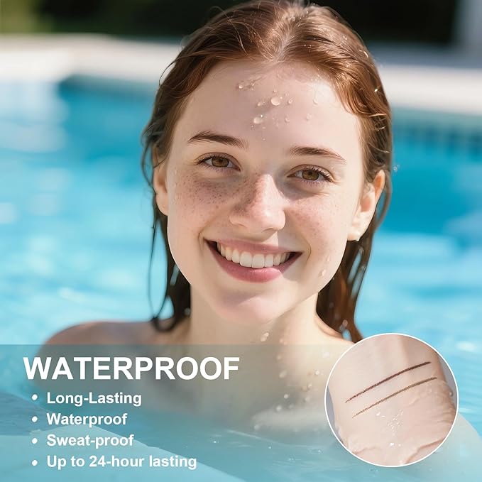 2 Pcs Freckle Pen Set, Natural Lifelike Faux Freckles Pen Waterproof, Long - Lasting and Quick Dry, Create Natural Sunkissed Skin Makeup for Beginners or Professional (Dark Brown+Light Brown)