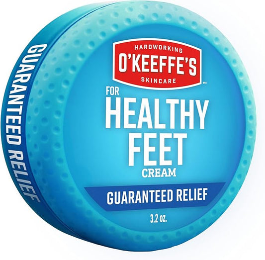 O'Keeffe's for Healthy Feet Foot Cream - 3.2 oz Jar (1 Pack) - Guaranteed Relief for Extremely Cracked, Dry Feet, Repairing Skincare, Instantly Boosts and Retains Moisture Levels