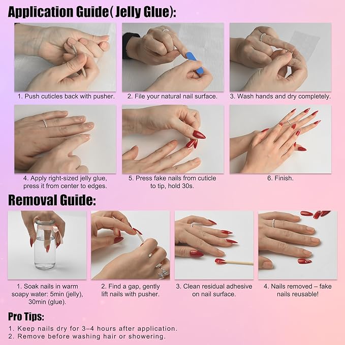 White Press On Nails Black Heart & Rhinestone Design- Handmade Medium Almond Gel Acrylic 10pcs Reusable (Night Sweetheart, Size M)