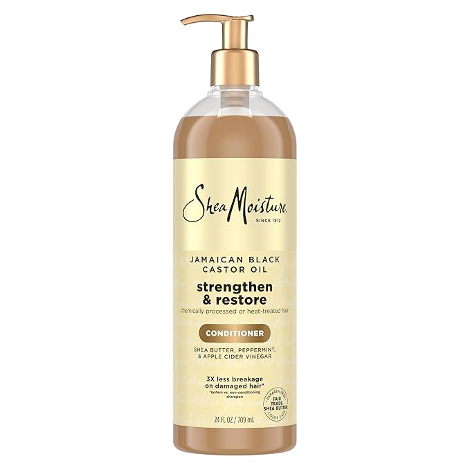 SheaMoisture Strengthen & Restore Conditioner Jamaican Black Castor Oil for Damaged Hair Paraben-Free 24 oz