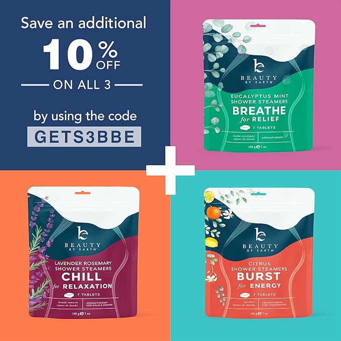 Shower Steamers Aromatherapy - USA Made with Natural Ingredients & Citrus Essential Oil, Mothers Day Gifts, Long Lasting Shower Bombs for Energy Boost, Gift Set for Women & Men, Spa Gifts for Mom