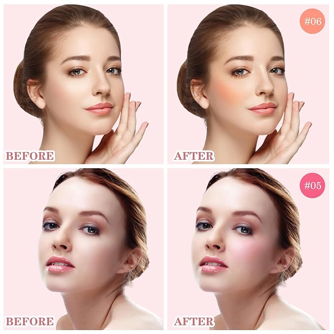 10 Color Blush Palette for Cheeks - Natural Look Smooth Face Blusher - Long-lasting Women Cheek Makeup Powder - Buildable Color Makeup Blushes Powder for All Skin Types