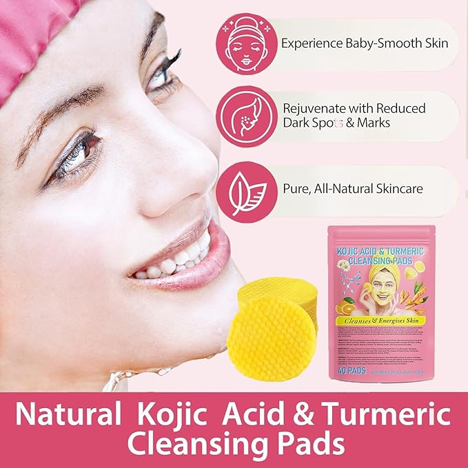 Turmeric kojic acid cleansing pads,