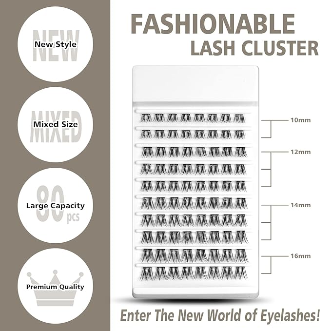 DIY Eyelash Extension Lash Clusters 120 Clusters False Eyelash 3D Effect Individual Natural Lashes Set at Home Eyelash Extension Kit Lashes Pack (TWINS)