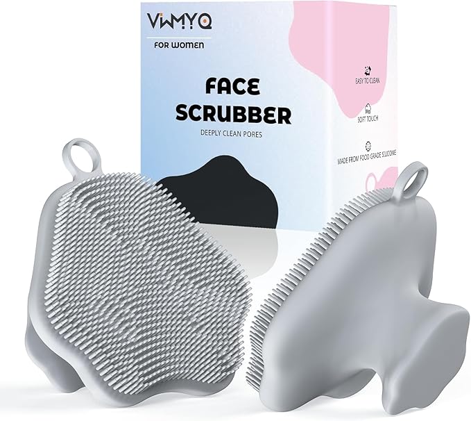 VWMYQ Silicone Face Scrubber - Exfoliating Face Scrubber for Women and Man, Gentle Facial Cleansing Brush Blackhead Acne Pore Pad Cradle Cap, Manual Soft Face Wash Brush for Deep Skin Care