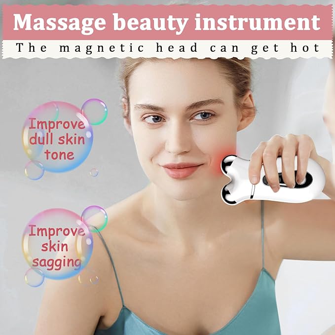 Microcurrent Face Device, USB Microcurrent Facial Shaping Tool for Facial Wrinkle Removal and Anti-Aging，Mini Microcurrent Face Lift Device for Face Lifting and Facial Sculpting (White)