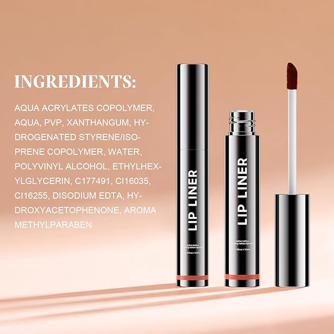 Lip Stain - Long Wear Tattoo Lip Liner, Waterproof & Transfer-proof Peel Off Lip Stain with Matte Finish, Lip Tint For All Skin Types, Great Gifts for Women (Mauve)