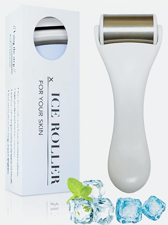 Pro Cryotherapy Ice Roller and Massage Stick for Face & Body - Stainless Steel Facial Massager Reduces Puffiness, Migraines & Sunburn Relief | Spa-Quality Self Care Gifts for Women/Men