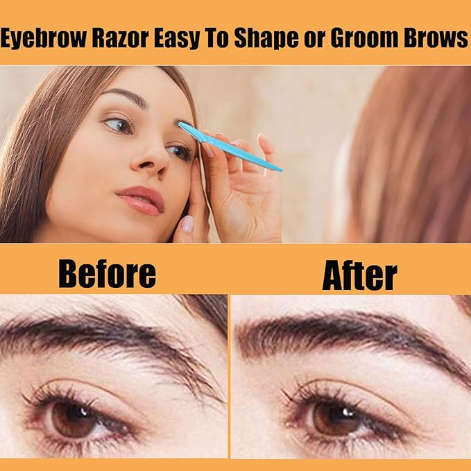 Eyebrow Razor for Women, iDeep 12 Pcs Eyebrow Razor with Safety Cover 4 Color Facial Hair Removal Shavers Dermaplane Razor for Women Eyebrow Knife for Trimming and Shaping Eyebrows
