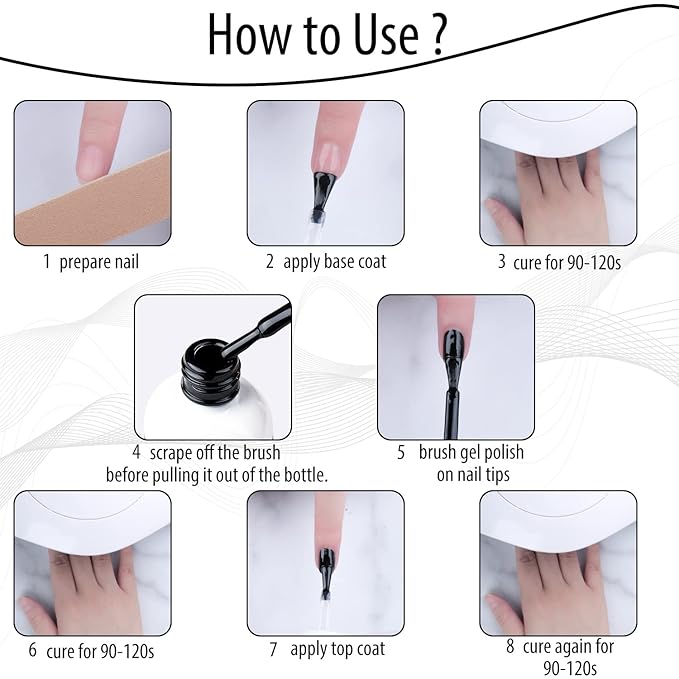 Black White Gel Nail Polish, 2Pcs 15ml Gel Polish Set, Soak Off UV LED Nail Gel Polish Long Lasting Nail Art Starter Manicure Salon DIY at Home Design Decorations Nail Art Design