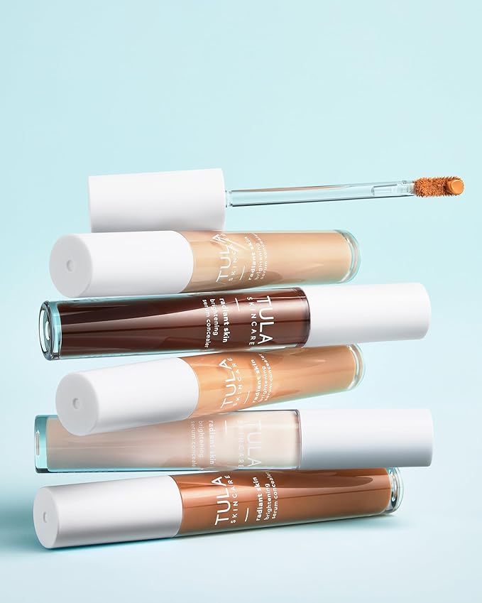 TULA Skin Care Radiant Skin Brightening Serum Concealer - Conceals Dark Circles & Discoloration, Longwearing & Crease-Resistant, Brightens the Appearance of Skin Over Time, Shade 105, 0.18 fl oz.