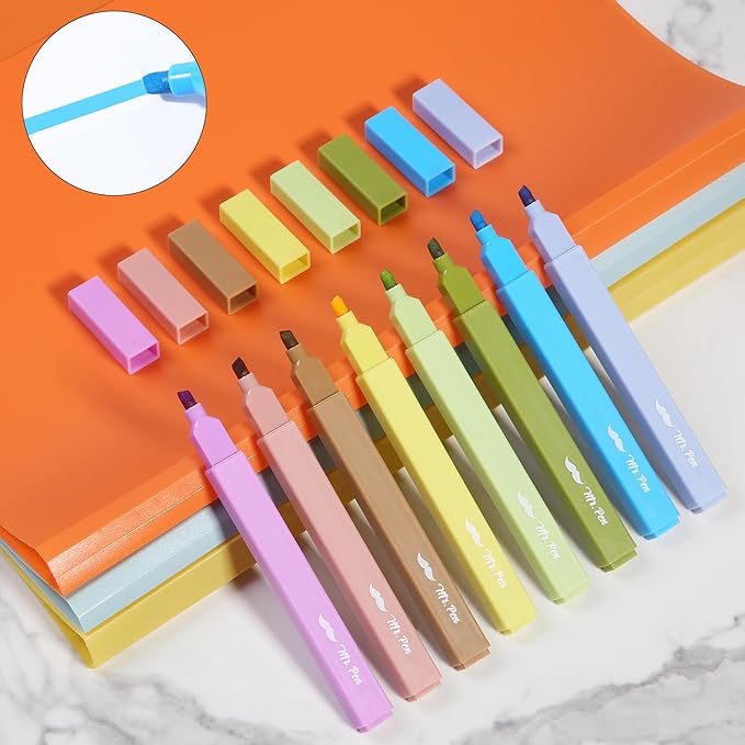 Mr. Pen- Aesthetic Highlighters, 8 Pack, Chisel Tip, Autumn Colors, Cute Highlighters Assorted Colors
