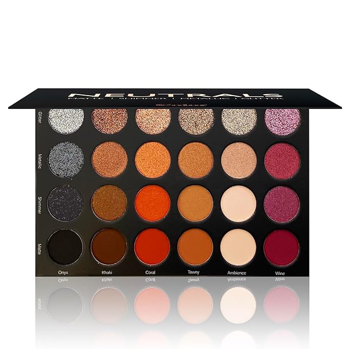 Cosmeticss - Neutrals, 24-Color eyeshadow Palette Matte/Shimmer/Metallic.Glitter Finish,