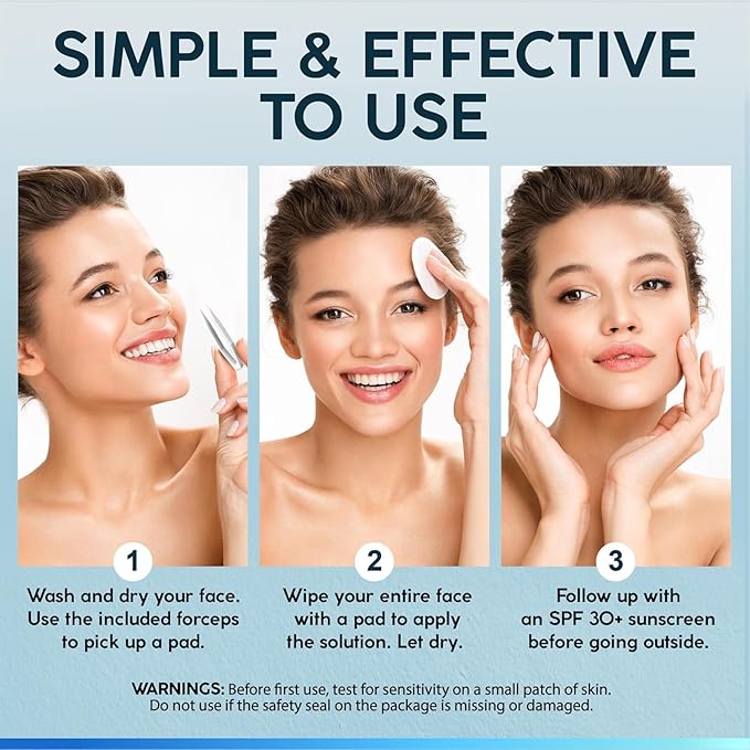 NUVADERMIS 35% Glycolic Acid Peel Pads – Exfoliating Facial Resurfacing for Blackheads, Dark Spots, and Acne – Safe for Sensitive Skin – 60 Double-Sided Pads - 2 Pack