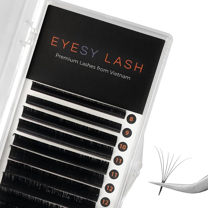 Eyesy Lash Cashmere Volume Eyelash Extensions Premium Individual Lashes - 0.05mm Thickness CC Curl 8-16mm Mixed Tray - Super Soft Matte Black Single Eyelash Easy to Fan for Professional Salon Use