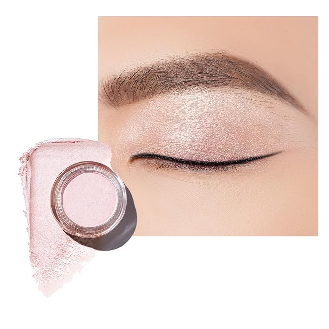 Oulac Light Pearl Cream Eyeshadow also for Highlighter Shimmer Eye Shadow Waterproof&Long Lasting with Moisturizing Formula Blendable Shimmer Eye Make-up,Vegan & Cruelty-Free,6g P04