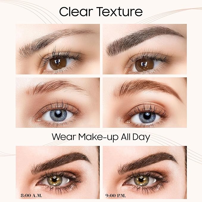 Microblading Eyebrow Pen - Long Lasting Waterproof Brow Pencil With Micro-Fork Tip Applicator and Stays on All Day (Dark Brown)