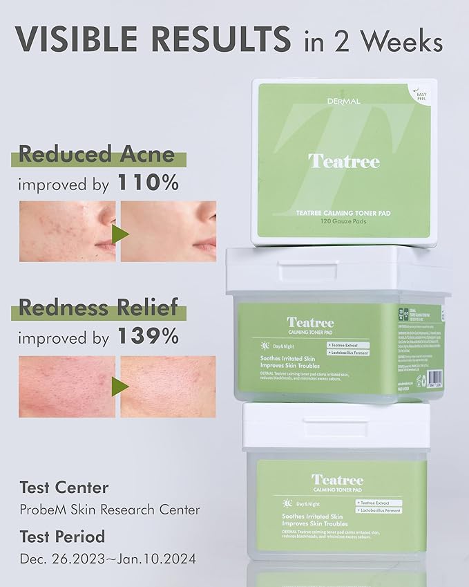 Dermal teatree calming toner pad