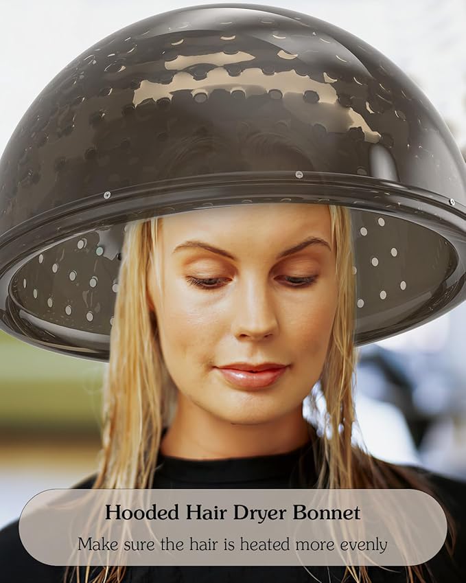 Paddie Professional Hair Dryer Chair for Salon, Angle & Height & Temperature Adjustable 1000W Downdraft Hood, 60-Minute Timer