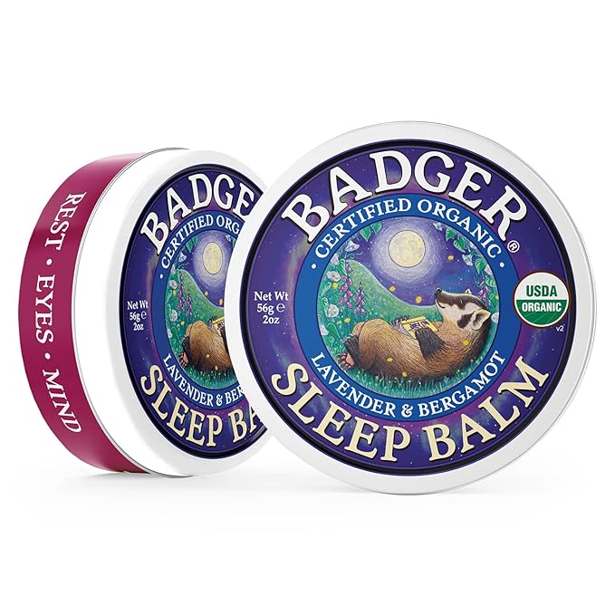 Badger - Sleep Balm, Lavender & Bergamot, Natural Sleep Balm, Scented Relaxing Balm for Children and Adults, Calming Night Balm, Organic Sleep Balm, 2 oz (2 Pack)