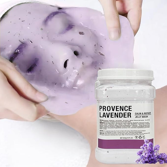 Jelly Mask for Facials Professional Natural Gel Face Masks, Hyaluronic acid Hydrating Rubber Mask Jar Face Mask SkinCare 23 Fl Oz (Lavender)