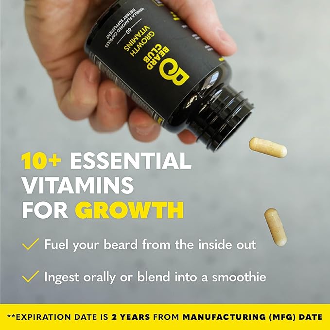 Beard Club Premium Beard Growth Kit - Growth Oil, Vitamins, Vitamin Spray & Boar Bristle Brush - Gift Set
