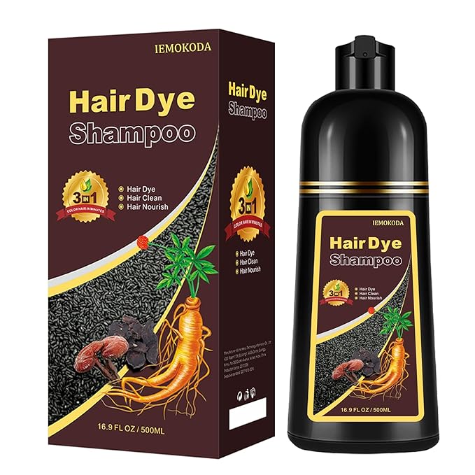 Natural Coffee Hair Color Shampoo 500ml | Upgrade Formula, 3-IN-1 Herbal Hair Coloring Shampoo, Nourishing & Dyeing for Men Women, 100% Coverage for All Hair Types 17.6 Fl Oz (Coffee)