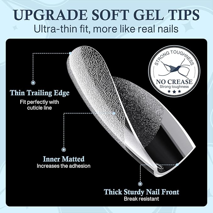 Extra Short Coffin Nails Tips: XS 360Pcs Pre-shape Press on Short Nails Full Cover Gel Tips, 12 Sizes Clear Coffin Nail Acrylic False Fake Nails Extension DIY Salon