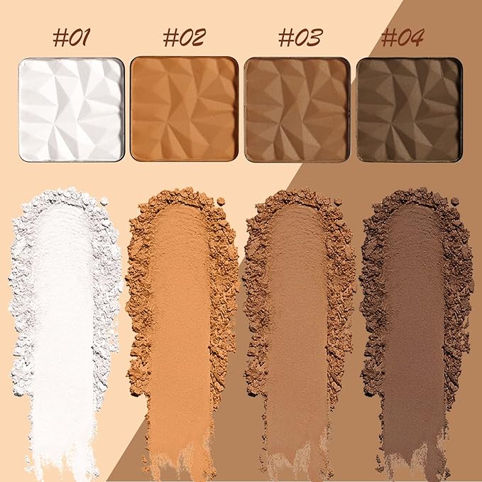 Matte Light Bronzer Palette,Perfect Finish Hd Powder,Professional Bronzering contouring Makeup Pallet,Highly Pigments and Long Lasting For Fair Face Tone,Cruelty-Free
