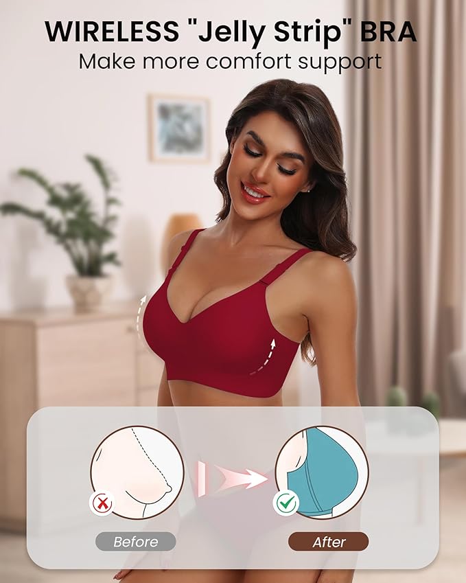 HORISUN Comfortable Seamless Full Coverage Bra for Women Wireless Bras with Soft Support Regular and Plus Size