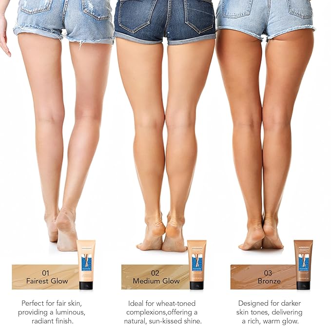 2Pcs Leg Effect Waterproof Makeup, Long-Lasting, Natural Leg Coverage, Body Foundation to Cover Vein, Tattoo and Flaw (01#Fairest, 2Pcs)