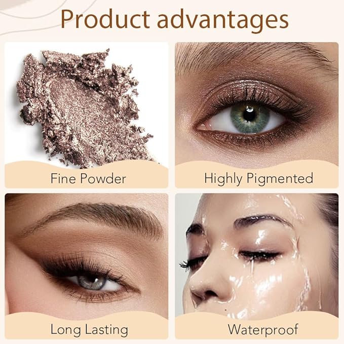 4 Colors Matte Shimmer Eyeshadow Makeup Palette,Champagne Nude Light Dark Brown Highly Pigmented Natural Neutral Eye Shadow Palette,Long Lasting Waterproof Naturing-Looking Women Girls Eye Shadow