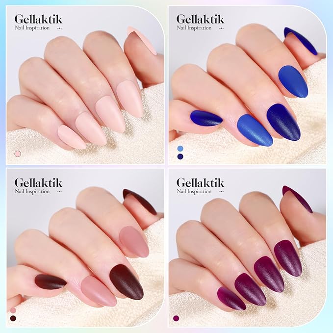 Press on Nails, 24 Colors 720PCS Short Almond False Nails with 15 Sizes, Full Cover Press on Nails for Women, Lightweight Matte Natural Fake Nails for Nail Art Design