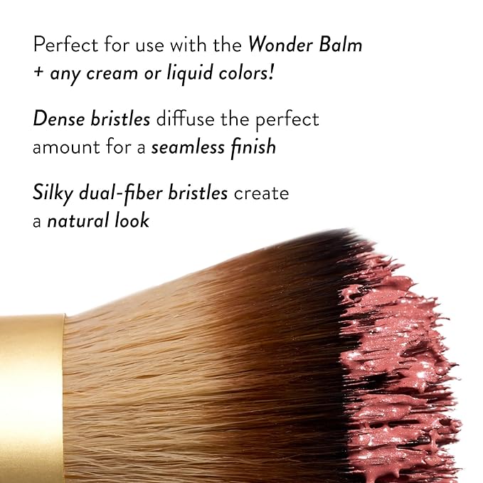 LAURA GELLER NEW YORK The Wonder Brush - Makeup Brush with Wooden Handle - Cream & Liquid Blush - Even Application and Blending