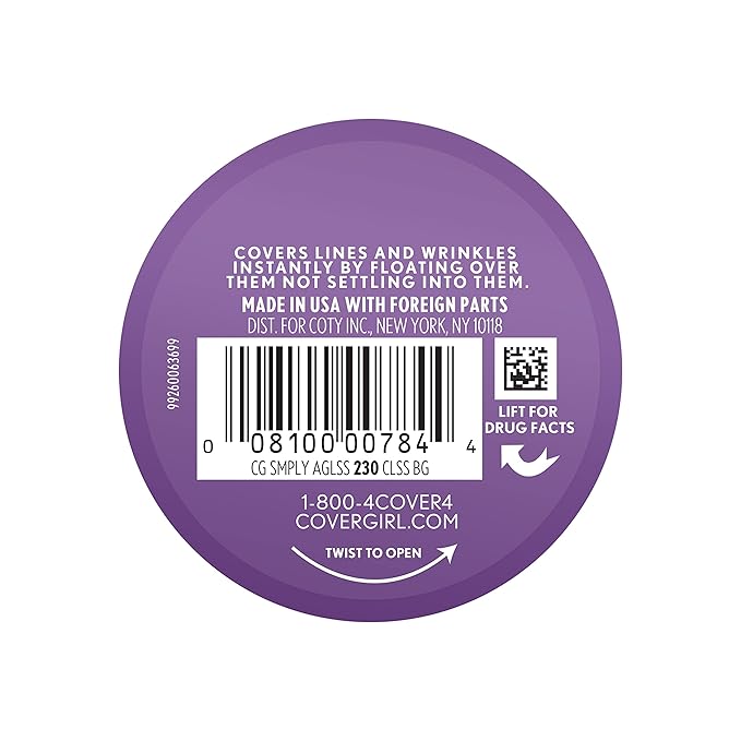 COVERGIRL Simply Ageless Instant Wrinkle Defying Foundation, SPF 28, Hyaluronic Complex & Vitamin C - 230 Classic Beige, Pack of 1