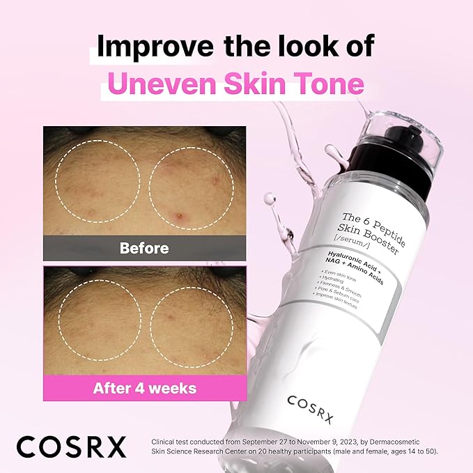 COSRX 6X Peptide Collagen Booster Toner Serum with Copper Peptides, Niacinamide & Hyaluronic Acid Skin Renewal Boosting Facial Essences, Korean Skin Care, 5.07 fl.oz, Stocking Stuffers