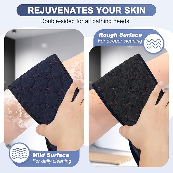 Exfoliating back scrubber with handles,