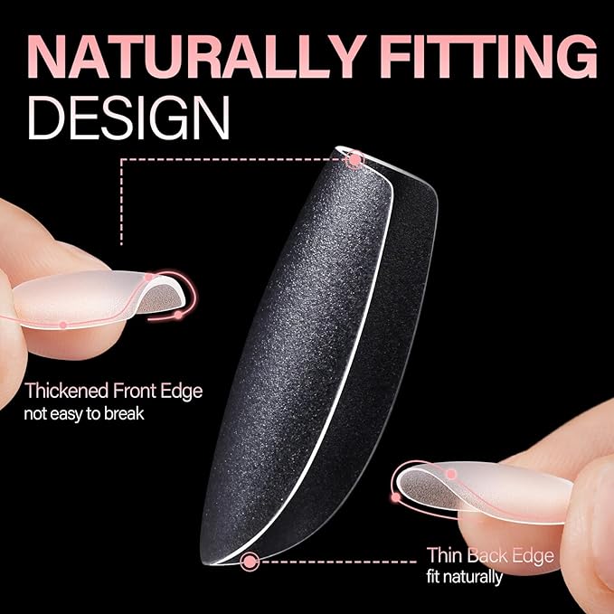 AILLSA Extra Short Coffin Nail Tips 450PCS Full Cover Acrylic Gel Clear Nail Tips Double-sided Matte Pre-Shaped Press on False Nail Tips for Nail Extension Fake Nails Manicure 15 Sizes