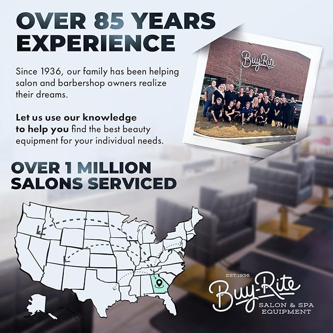 Buy-Rite Rosa Styling Chair for Salons & Barbershops - Crocodile Black, 23" Heavy-Duty Chrome Base, Wide Seat, Hydraulic Pump, No-Crevice Design, Armrests - YLG-308-CROC