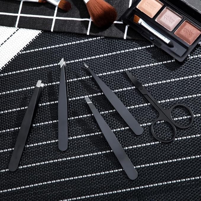 Stainless Steel Slant Tweezer - Eyebrow Tweezers for Women and Men